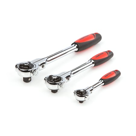 Tekton 1/4, 3/8, 1/2 Inch Drive Swivel Head Ratchet Set (3-Piece) 91804